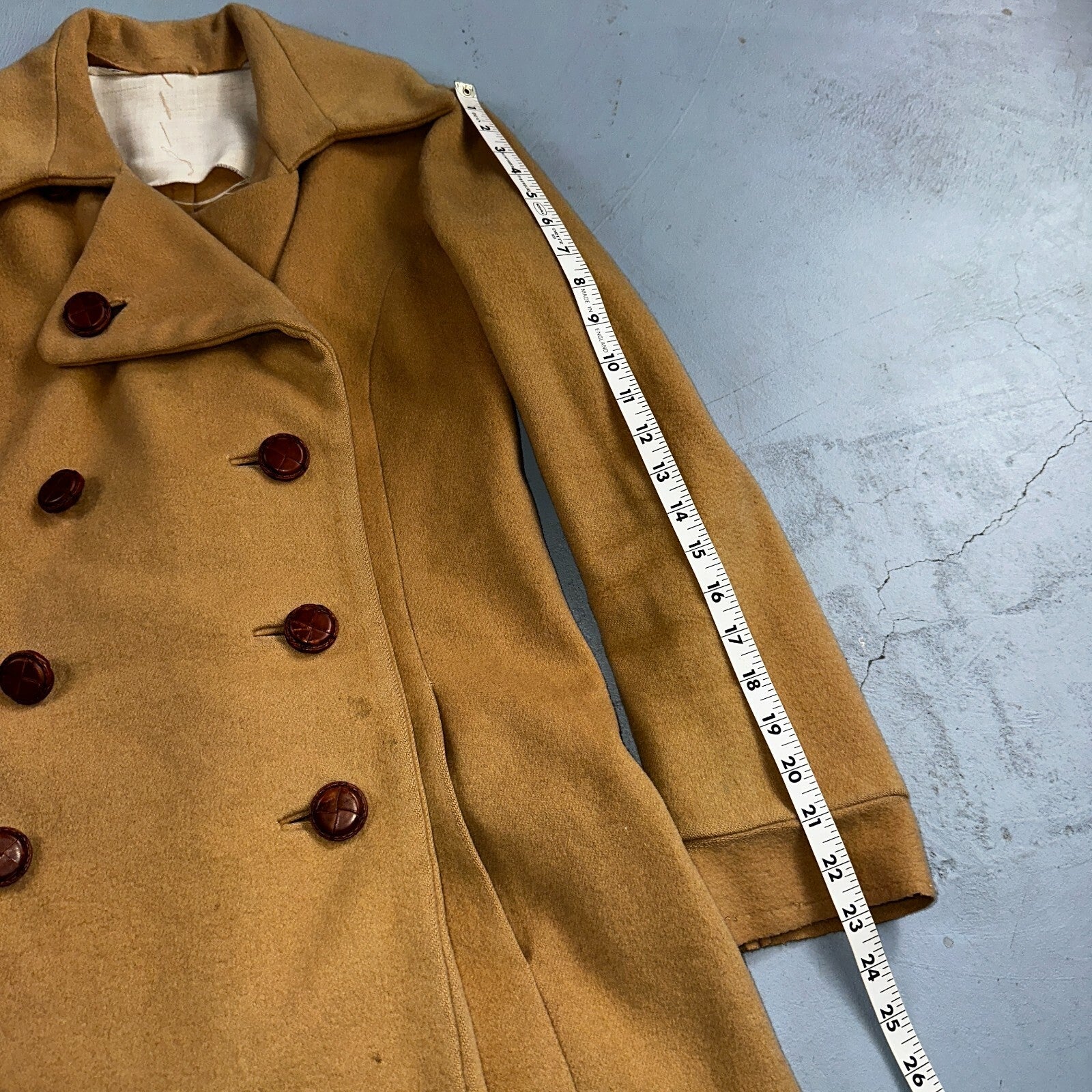 1950s Vintage Taupe Brown Wool Swing Coat Boho Warm Winter Rockabilly Belted 50s