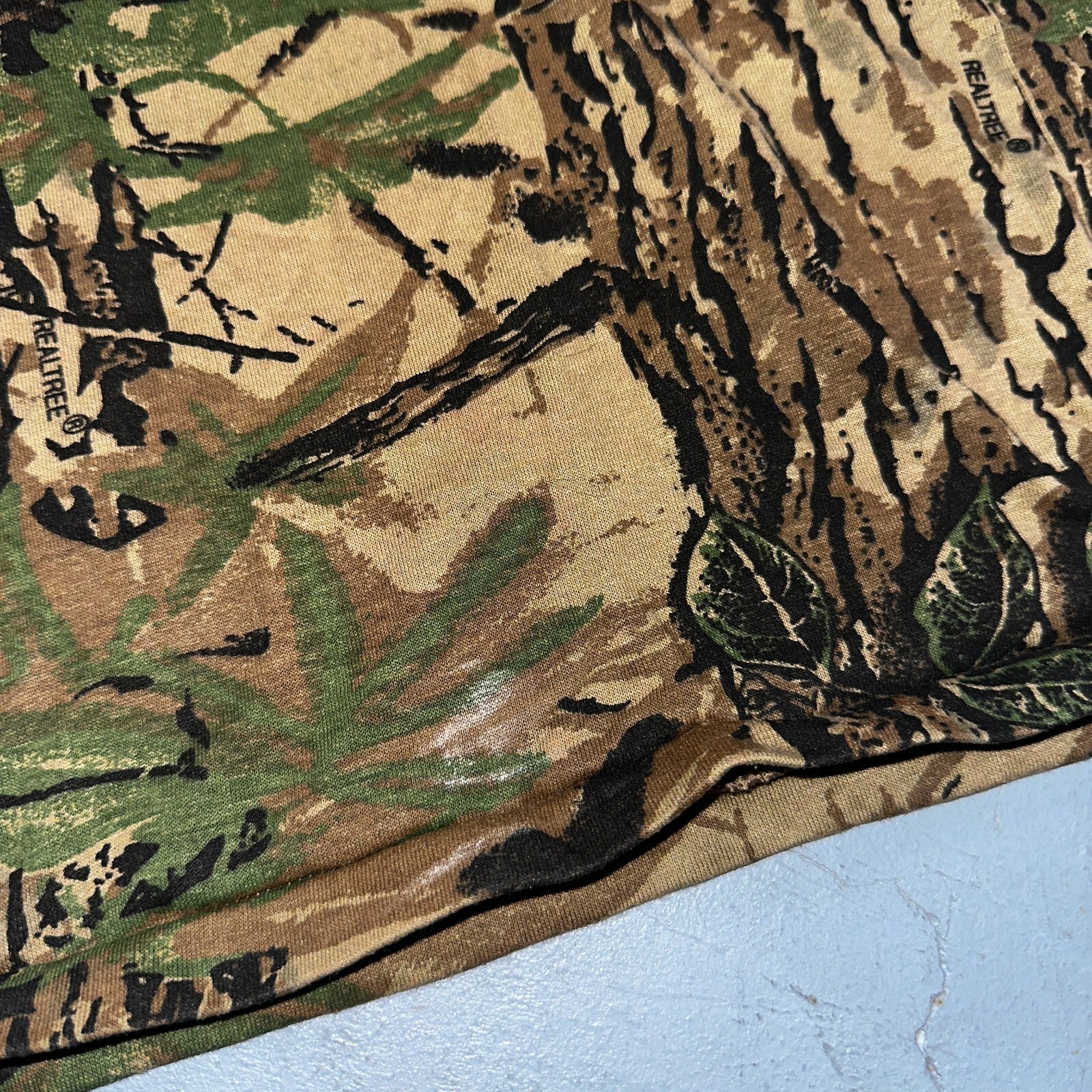 Camo 80s Single Stitch VTG T Shirt Short Sleeve Woodland Hunting USA REALTREE