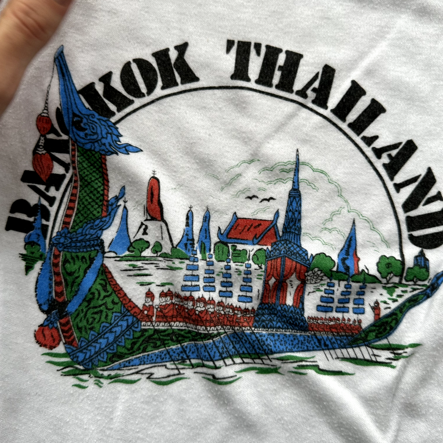 Bankok Thailand 80s Vintage T Shirt Medium Very Slim Ringer Sailing Travel Cool
