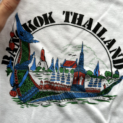 Bankok Thailand 80s Vintage T Shirt Medium Very Slim Ringer Sailing Travel Cool