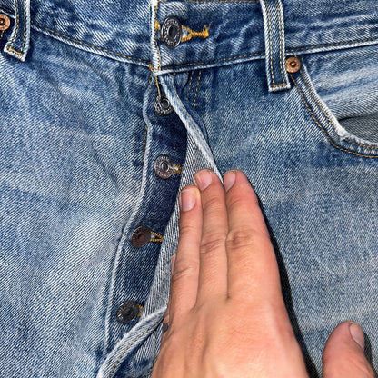 Levis 501 Vintage Y2K 90s XX Straight Leg Jeans Blue Light Wash 36x34 Act 33x30