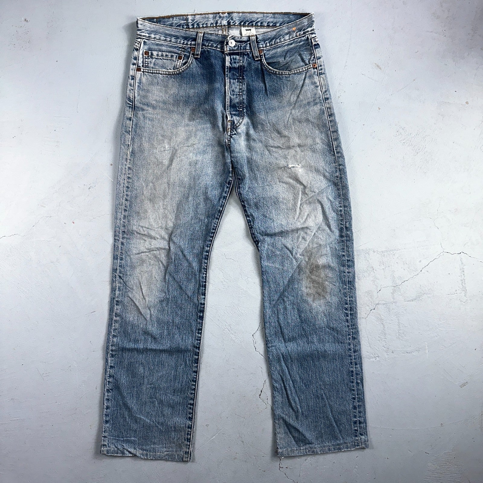 Levis 501 Vintage Y2K 90s XX Straight Leg Jeans Blue Light Wash 33x34 Act 33x30