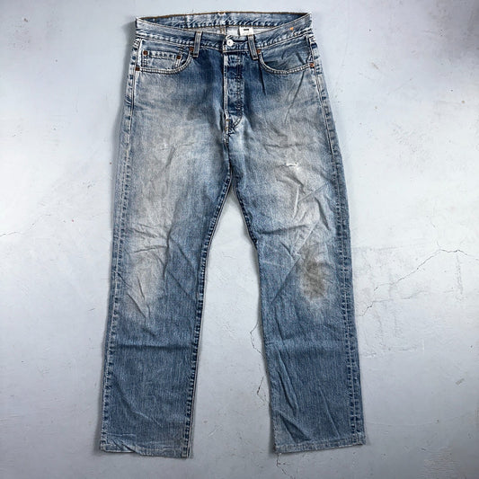 Levis 501 Vintage Y2K 90s XX Straight Leg Jeans Blue Light Wash 33x34 Act 33x30