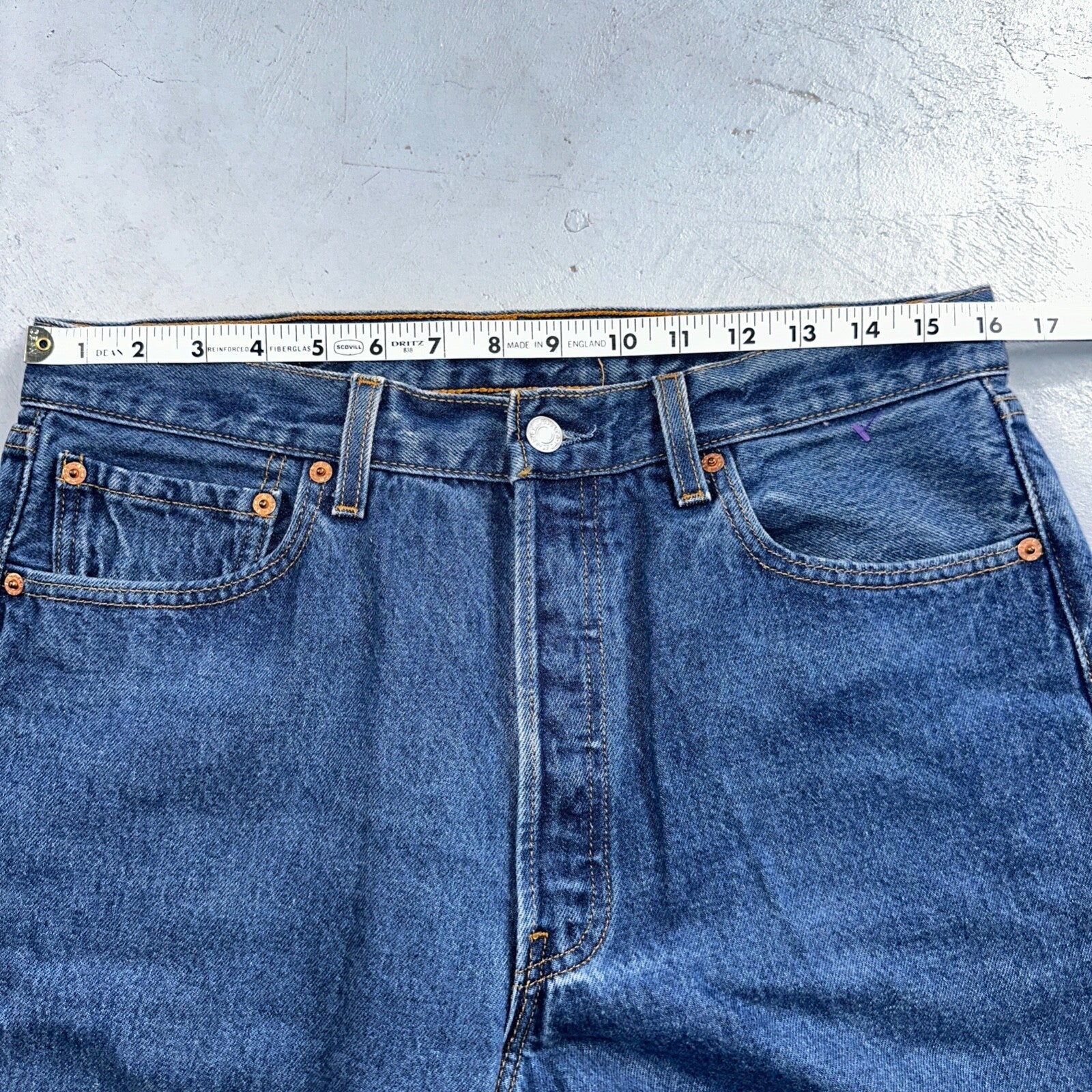 Levis 501 Vintage 90s USA XX Straight Leg Jeans Blue Med Wash 34x30 Act 32x27