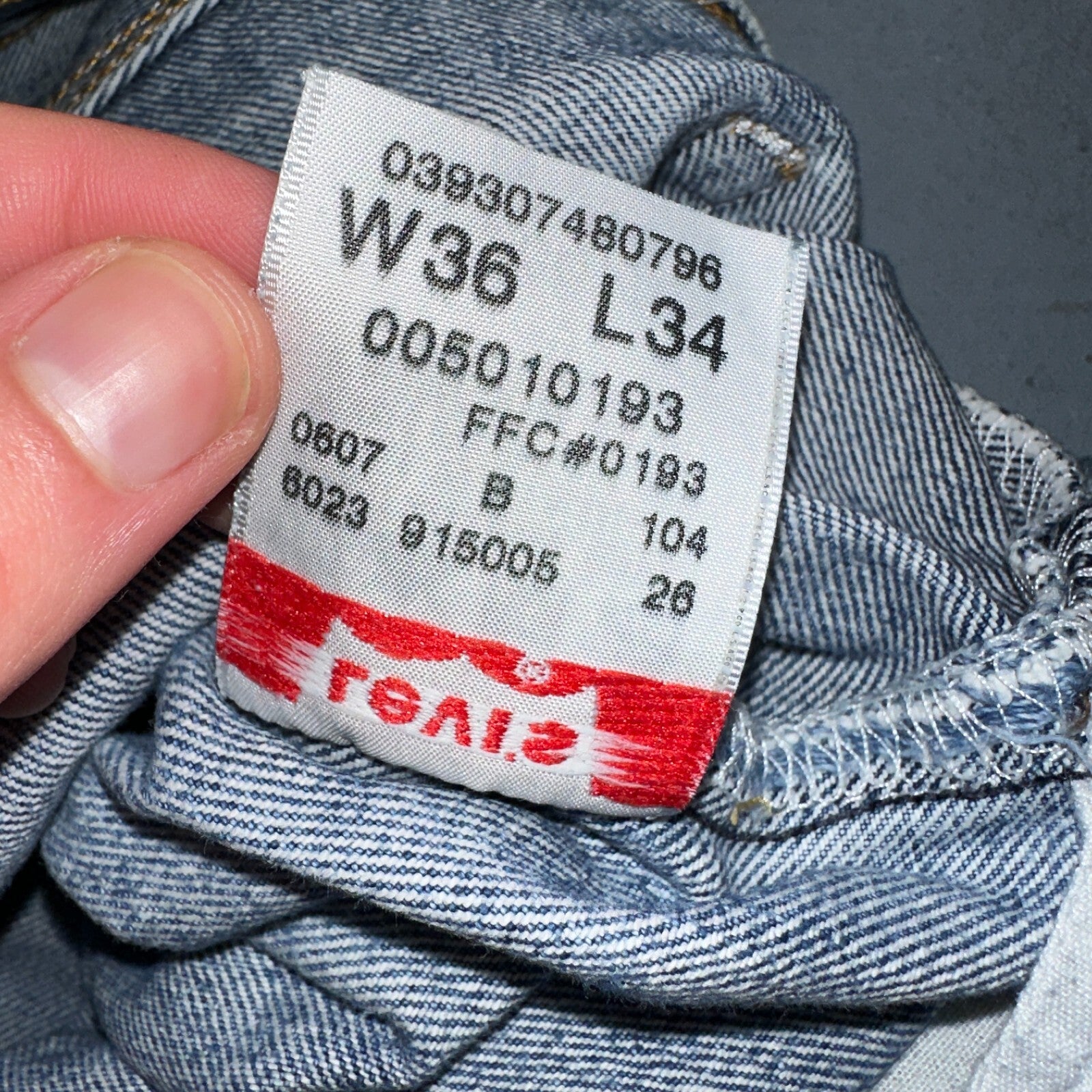 Levis 501 Vintage Y2K XX Straight Leg Jeans Blue Med Wash 36x34 Act 35x34