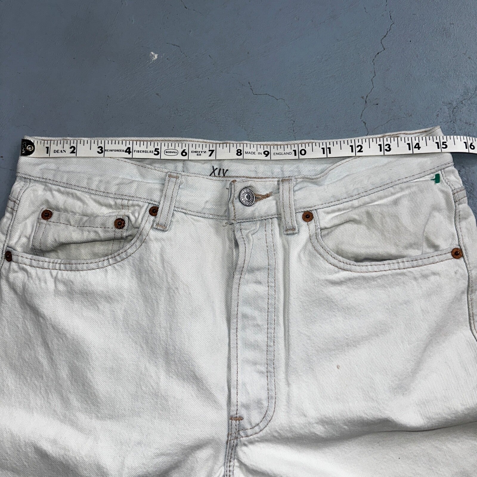 Levis 501 Vintage 90s USA XX Straight Leg Jeans White Light Wash 32x30 Act 30x26