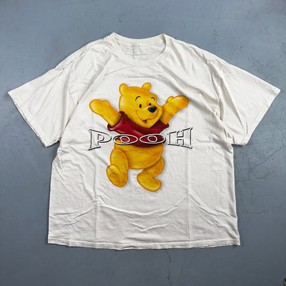 Winnie the Pooh Happy VTG T Shirt Disney Big Print Distressted Disneyland Bear