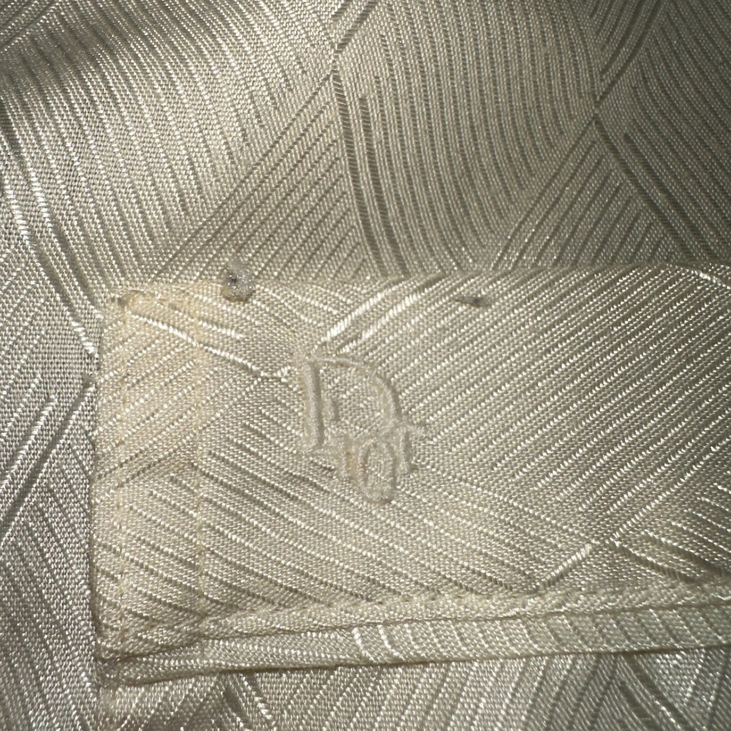 Christian Dior VTG Pajama Set Mens Cream Pants Shirt USA 90s Heavy Wear