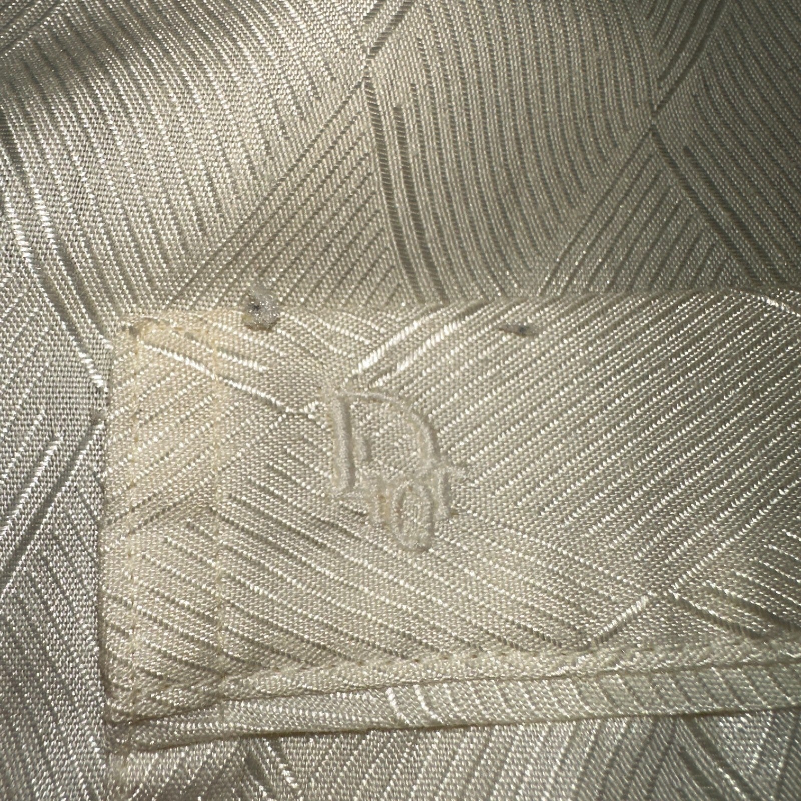 Christian Dior VTG Pajama Set Mens Cream Pants Shirt USA 90s Heavy Wear