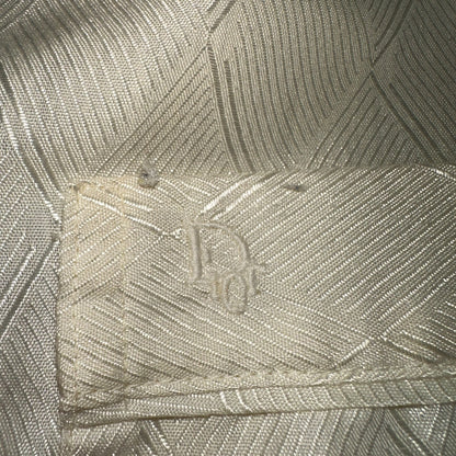 Christian Dior VTG Pajama Set Mens Cream Pants Shirt USA 90s Heavy Wear