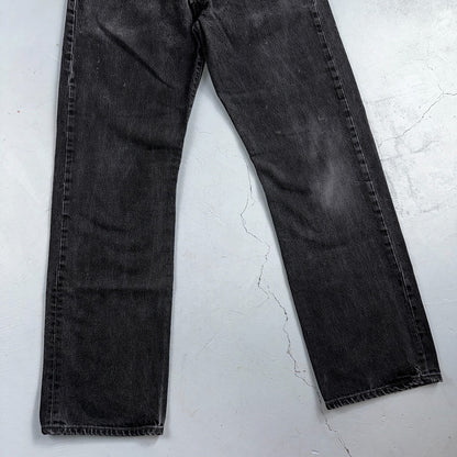 Levis 501 Vintage Y2K XX Straight Leg Jeans 90s Black Med Wash 36x34 Act 31x32