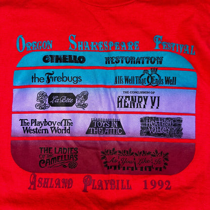 Hanes XL Shakespeare Hamlet VTG T Shirt 90s Oregon Plays Single Stitch Festival