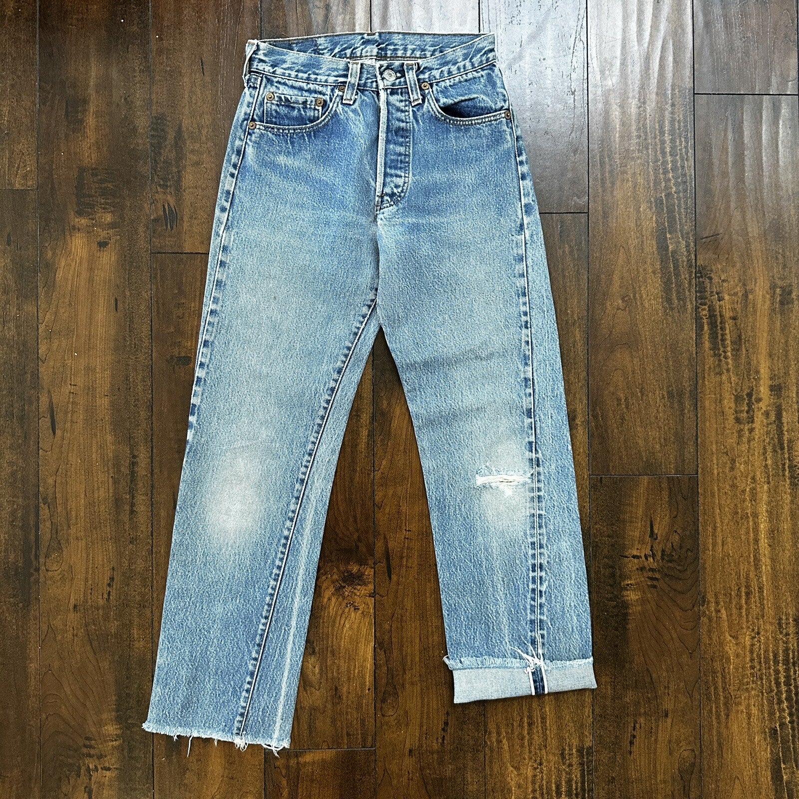 Levis Vintage 80s Redline Selvedge USA 501 XX Jeans 66 70s Light 27x36 Act 25x27