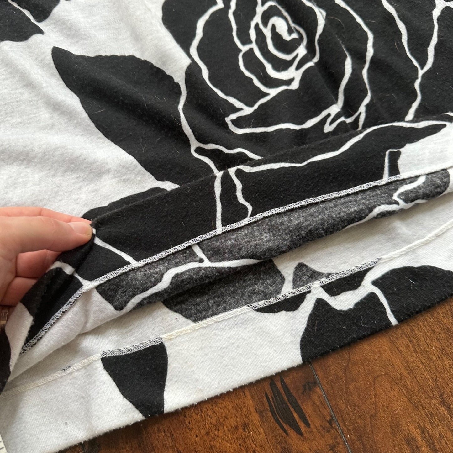 Vintage Hartsville women's Small Rose Pattern Long sleeve 80s S Fishtail Dress