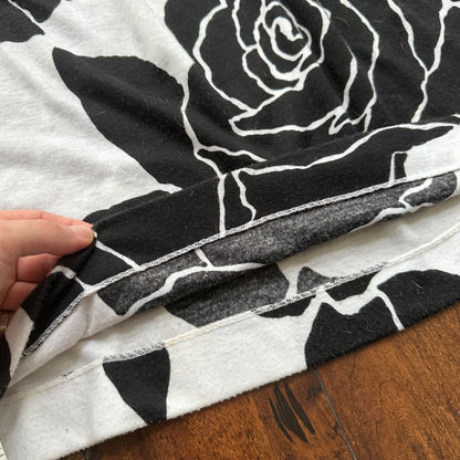 Vintage Hartsville women's Small Rose Pattern Long sleeve 80s S Fishtail Dress