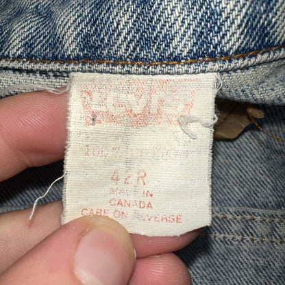 Levis VTG Denim Size 42 Type 3 III Trucker Jean Jacket Med Blue Wash 1980s 80s