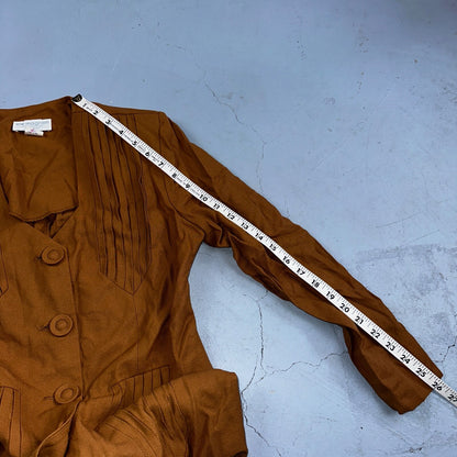 Lew Magram 2 Piece Collection New York Blazer Jacket Rust VTG 80s Sz 8 Pants