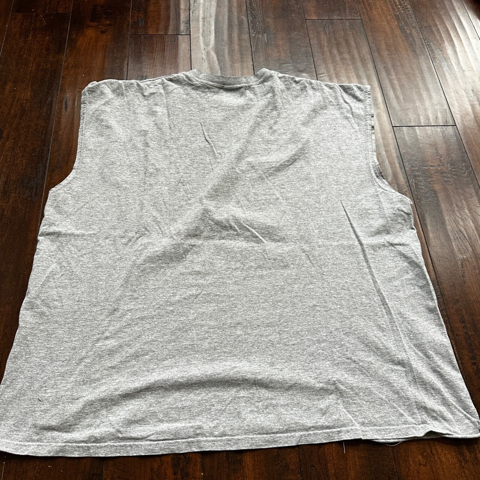 Nike Trashed Center Swoosh Vintage T Shirt 90s Basic Grey Gym Rat Stained