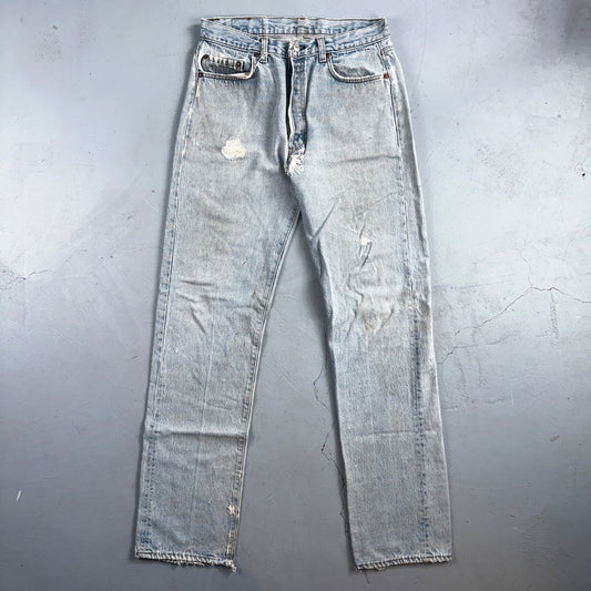 Levis 501 Vintage 80s USA XX Straight Leg Jeans Blue Light Wash 34x36 Act 31x34