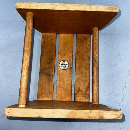 Sit Down Step Up Stool Chair DEKTO Wooden Toys Animal Alphabet VTG Primative