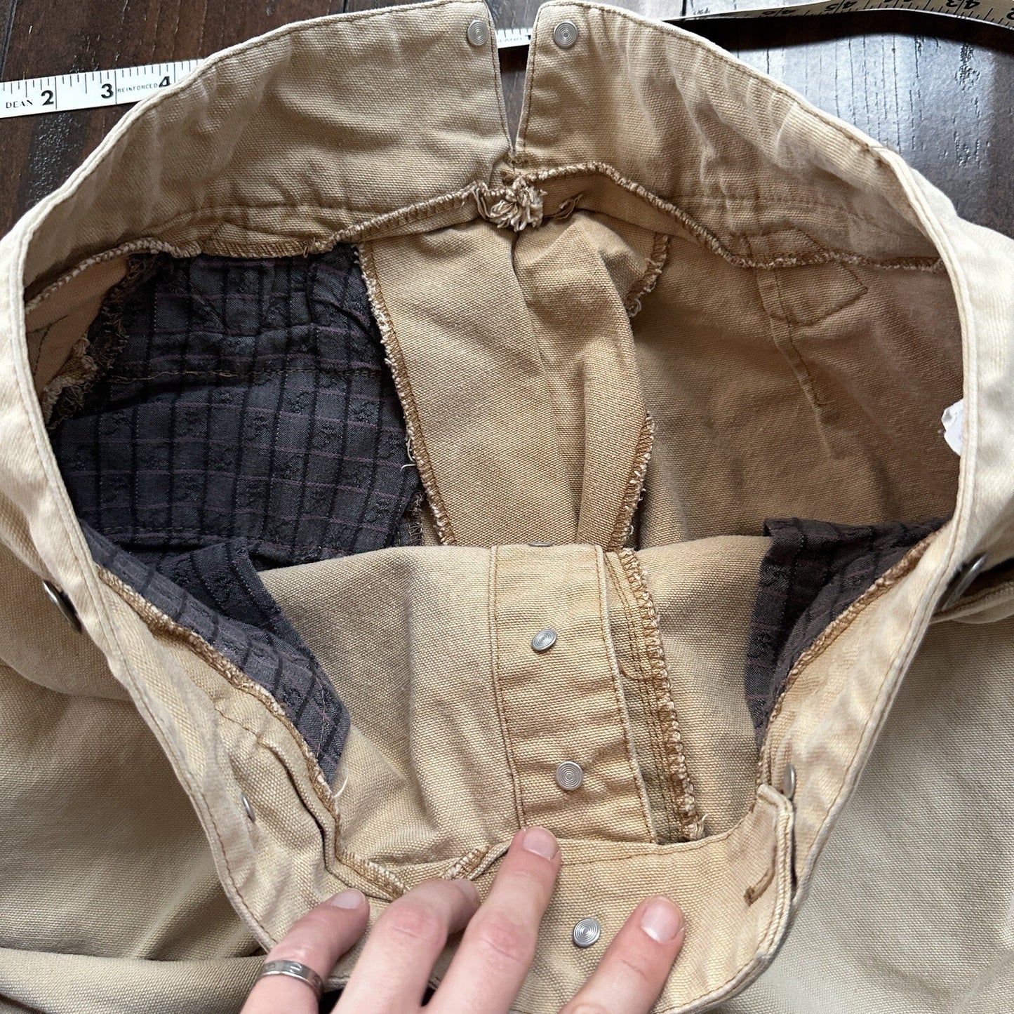 VTG Mens Frontier Maker USA Outdoor Pants Buckleback Cowboy 40 Tan Western