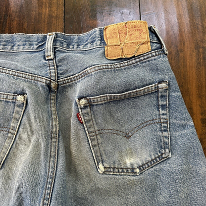 Levis Vintage 80s Redline Selvedge USA 501 XX Jeans Light Wash 33x36 Act 30x34