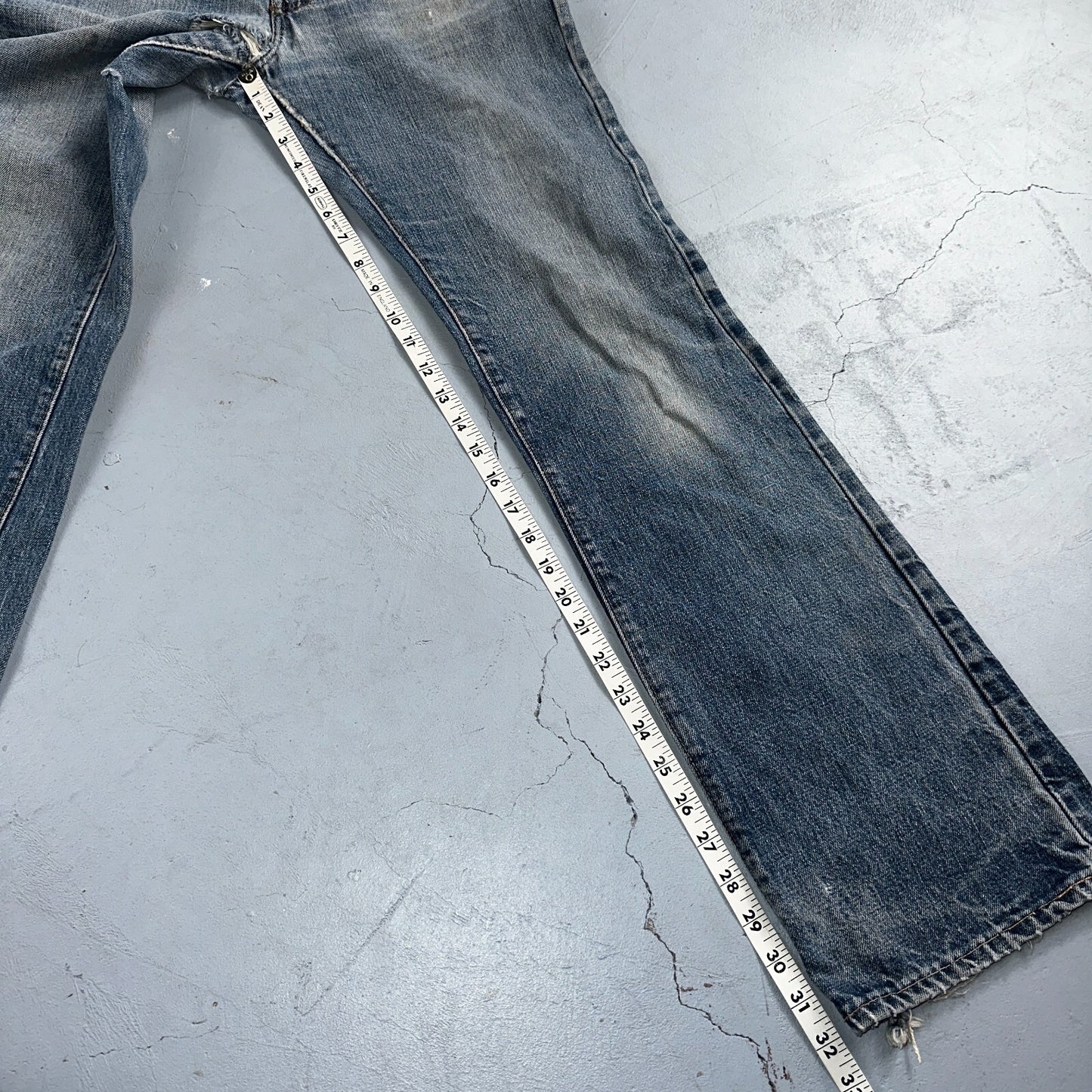 Levis 517 Vintage 70s SS USA Red Tab Bootcut Flare Blue Jeans Talon Act 29x32