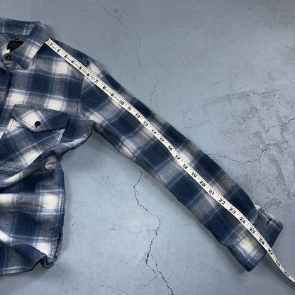 Pendleton Blue Multi Color Plaid Flannel Field Shirt Size XS Gray White Y2K