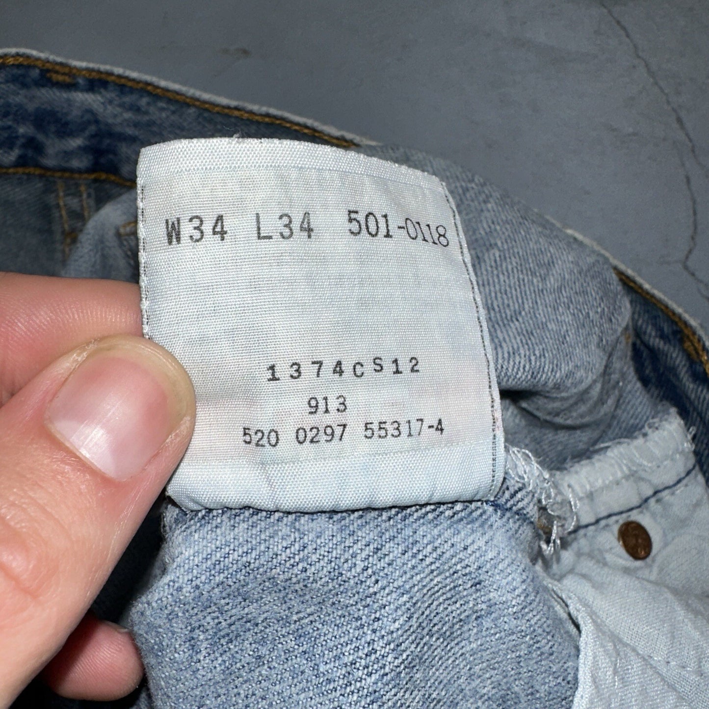 Levis 501 Vintage 90s USA XX Straight Leg Jeans 34x34 Light Wash Act 31x32