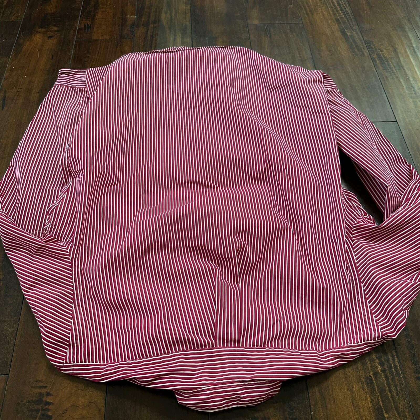 Polo Ralph Lauren Red Stripe Button Down Work Shirt Dress Vtg Up Y2K 90s Western