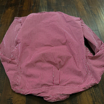 Polo Ralph Lauren Red Stripe Button Down Work Shirt Dress Vtg Up Y2K 90s Western