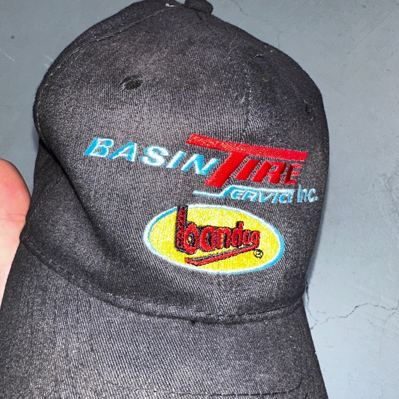 Basin Tire VTG Hat Cap Snapback Bandag Racing Cars Black Otto