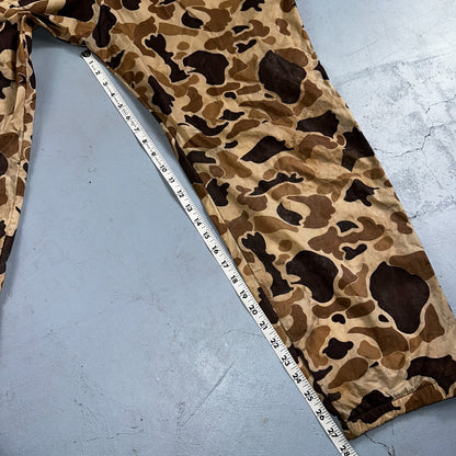 Columbia 1970s VTG Mens Size Large Duck Camo Nylon Rain Pants 70s Rare Black