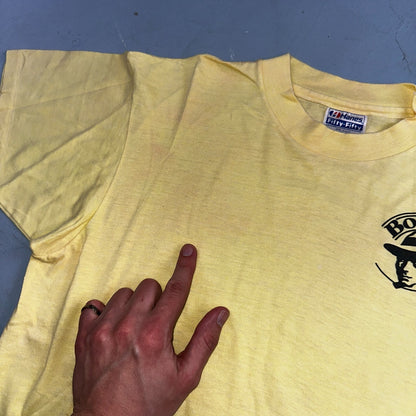 Hanes Bogeys VTG T Shirt Single Stitch Yellow Art Promo Large Classic Fun 50