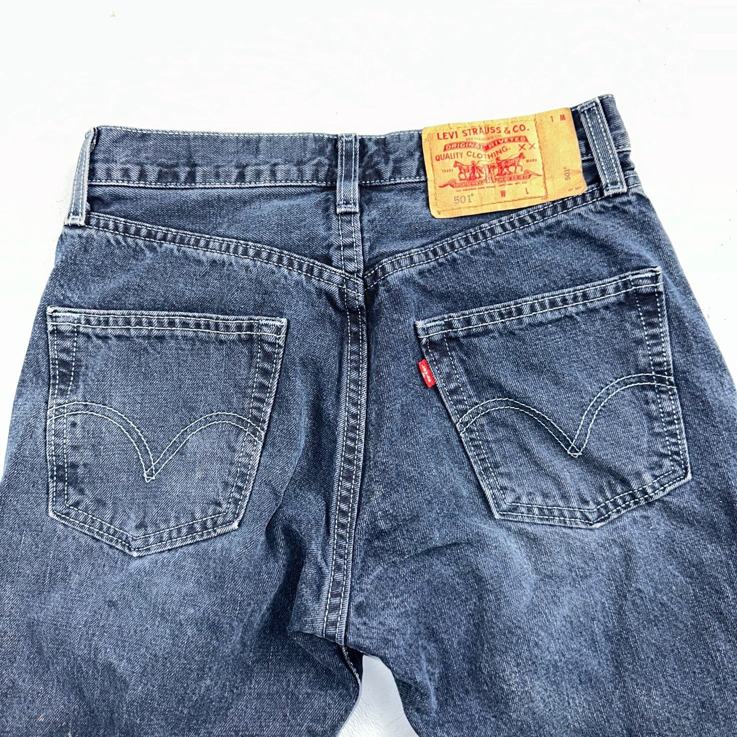 Levis 501 Vintage 90s Mexico Straight Leg Jeans 29x32 Y2K Dark Wash Act 28x31