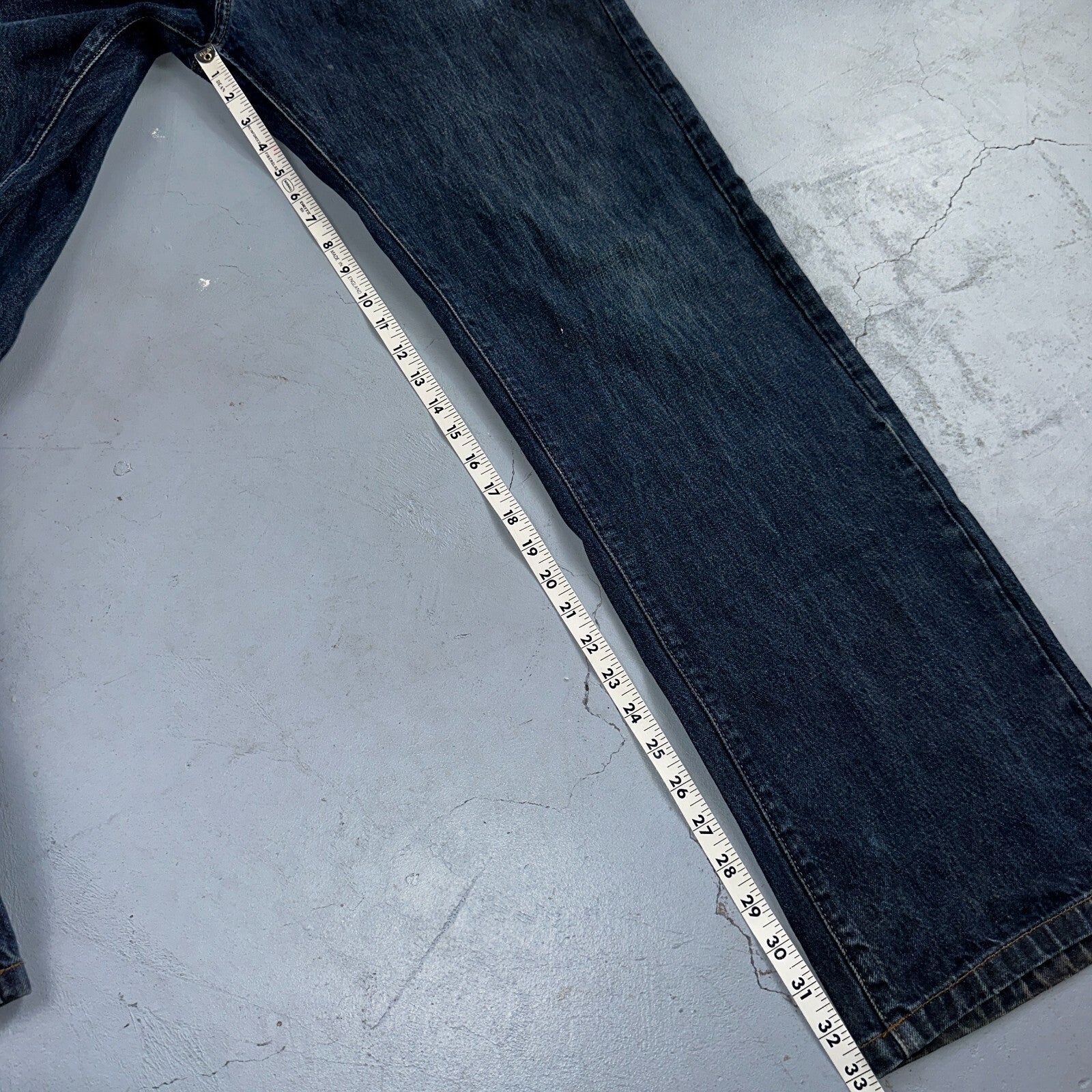 Patagonia Regular Straight 35x33 Organic Cotton Dark Denim Blue Jeans Zipper Fly