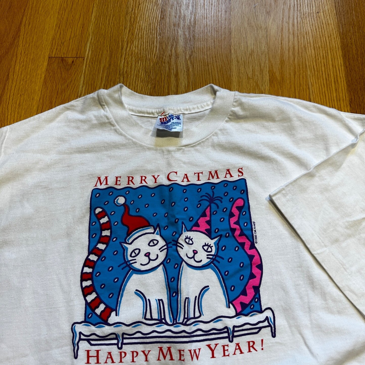 Merry Catmas Cats Vintage T Shirt Christmas New Year Animals Lover Cute Holiday