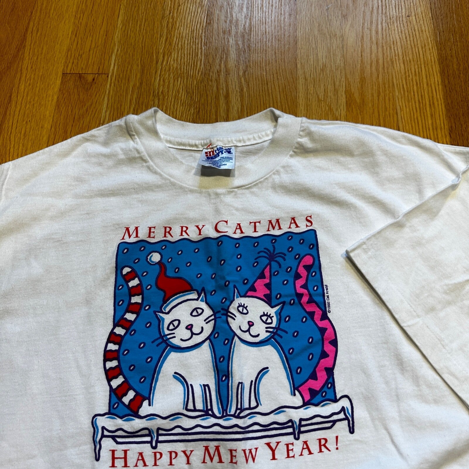 Merry Catmas Cats Vintage T Shirt Christmas New Year Animals Lover Cute Holiday