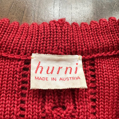 Vintage Hurni Austria Women's Cardigan Sweater 1960s Rockabilly Knit