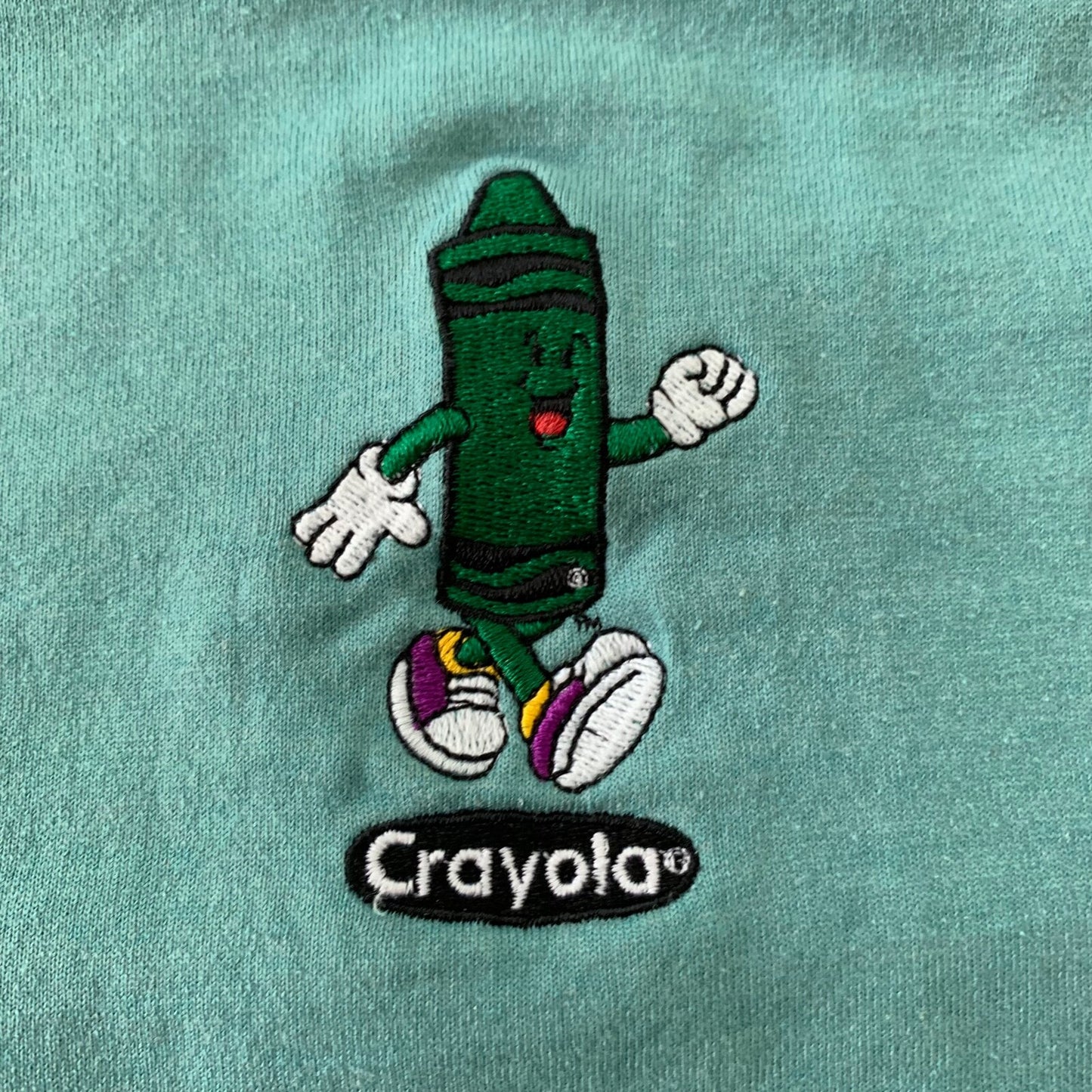Crayola Crayons Vintage T Shirt Elementary School Nostalgia Green Cute Rap Band