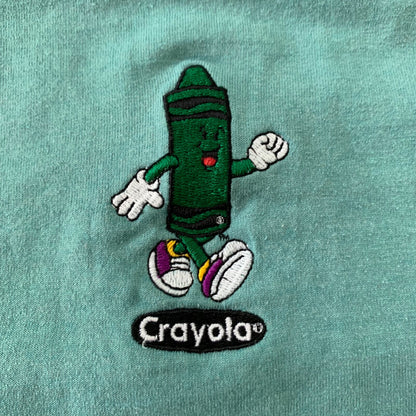 Crayola Crayons Vintage T Shirt Elementary School Nostalgia Green Cute Rap Band