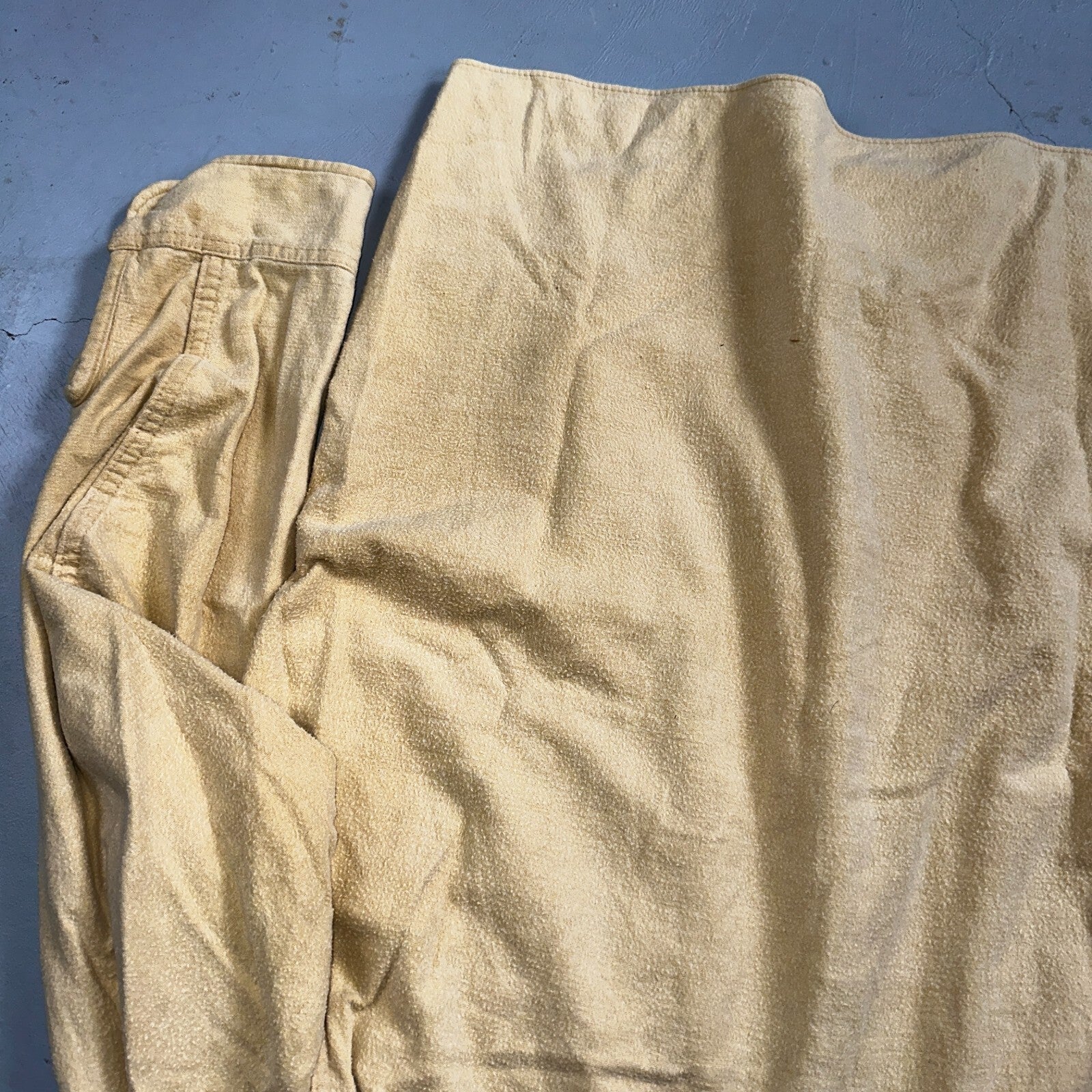 Vintage Woolrich Chamois Button Up Shirt Heavy Cotton Mens XL USA Yellow 70s