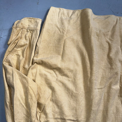 Vintage Woolrich Chamois Button Up Shirt Heavy Cotton Mens XL USA Yellow 70s