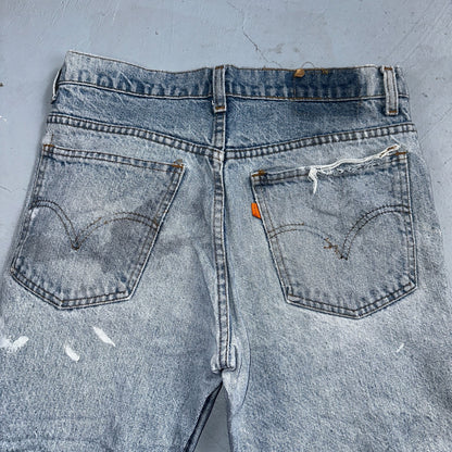 Levis 517 Vintage 80s USA Orange Tab Bootcut Flare Blue Jeans Talon Act 29x28