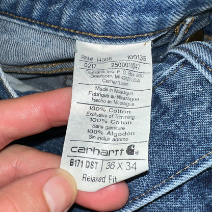 Carhartt B171 B13 DST Carpenter Jeans Relaxed Faded Pants 36x34 Lot of 3