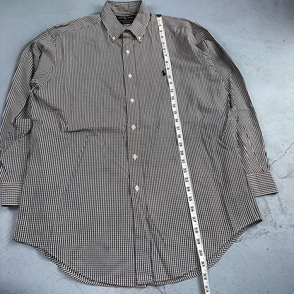 Ralph Lauren Shirt Black Shepperd Check Yarmouth Button Up Long Sleeve 15.5