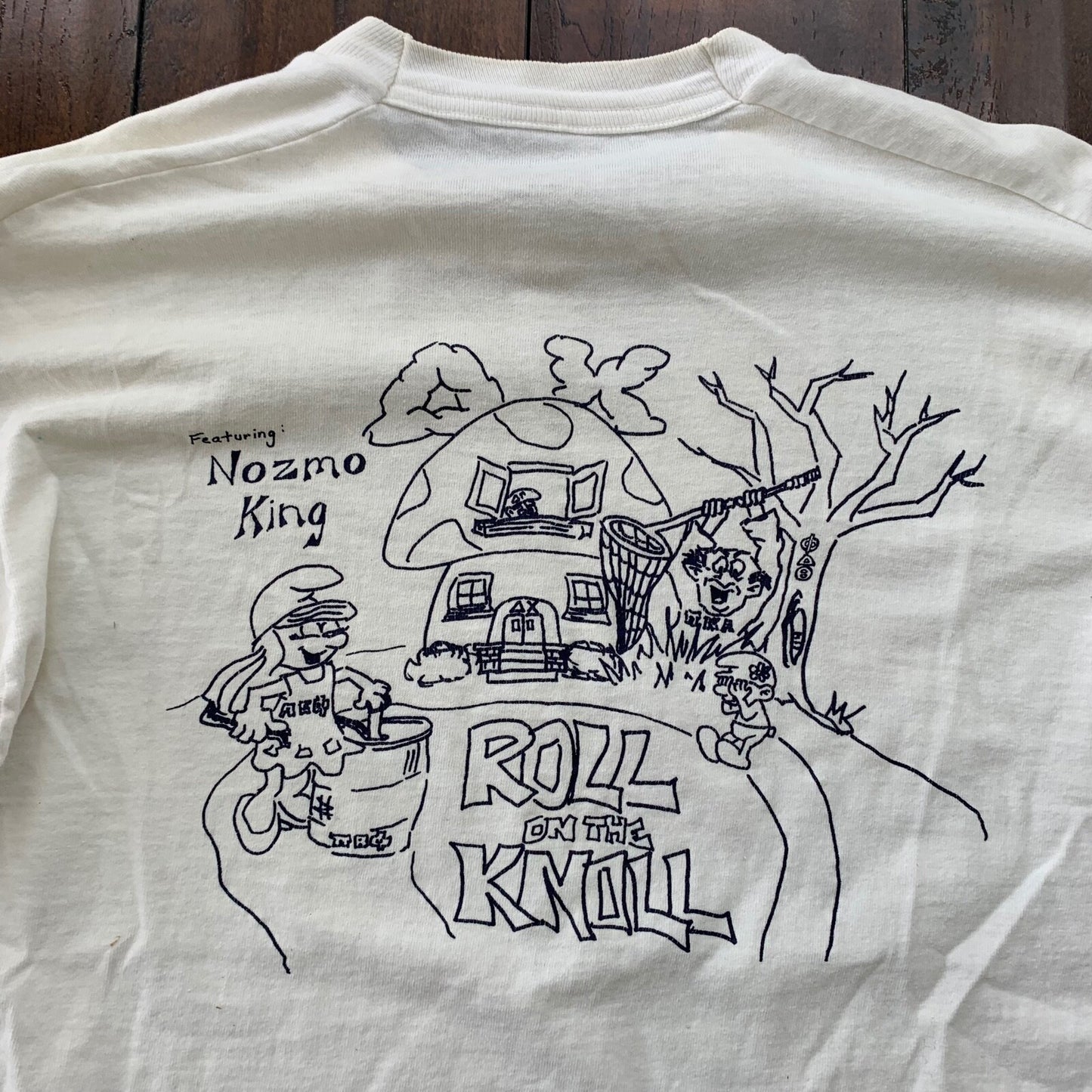 Smurfs Stoner Vintage T Shirt Roll On Rock Rap Cartoon Funny Network Humor 90s