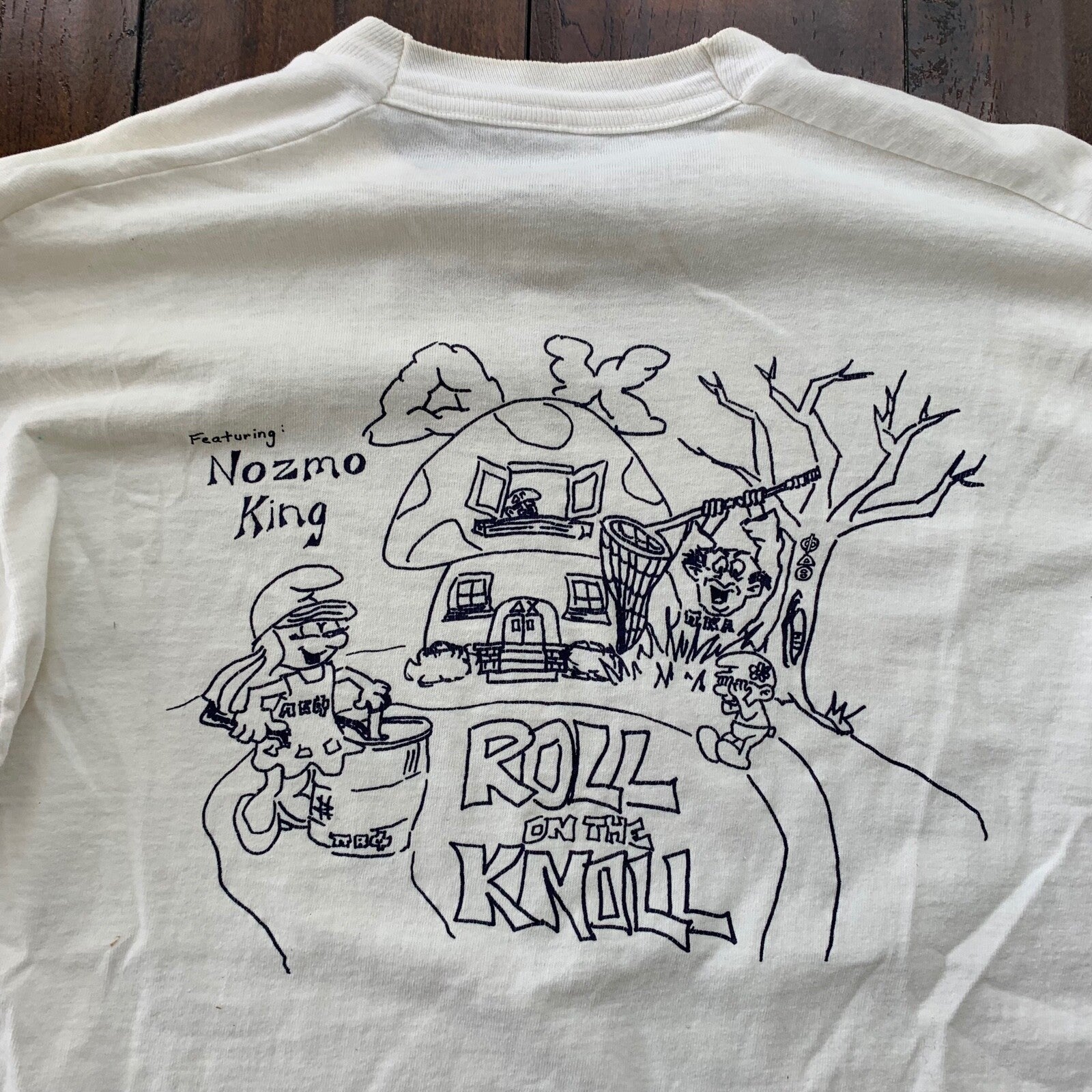 Smurfs Stoner Vintage T Shirt Roll On Rock Rap Cartoon Funny Network Humor 90s