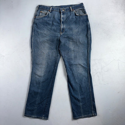 Lee VTG 80 Riders Denim Boot Cut Flare Jeans USA 34x31 Med Wash Cowboy 1980s