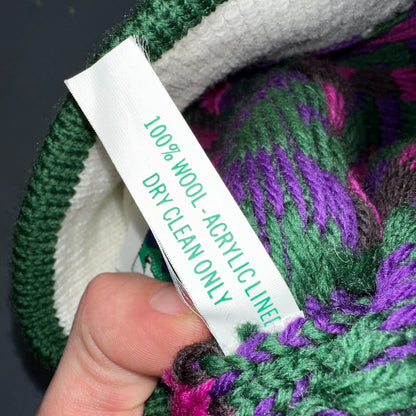 Vintage Mountain Ladies & Ewe Wool Pink Blue Knit Ski Hat Cap One Size Tassels